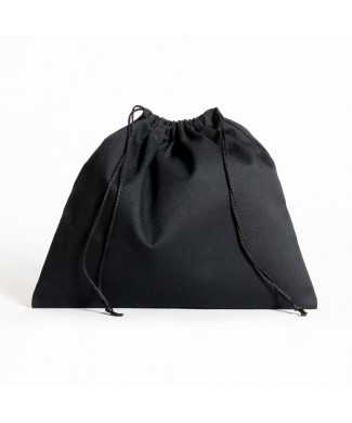 Sacchetto in Cotone Drill Nero 25x22cm per Piccola Pelletteria, Cinture, Preziosi, Cosmesi e Bigiotteria